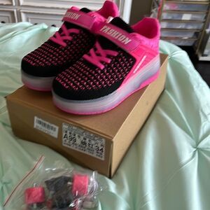 Brand new sneakers on wheels